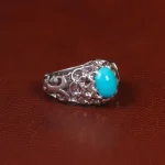 انگشتر فیروزه عجمی مردانه کد 33611