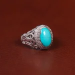 انگشتر فیروزه عجمی مردانه کد 33630