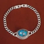 دستبند فیروزه مردانه کد 33654