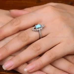 انگشتر فیروزه عجمی زنانه کد 33188