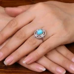 انگشتر فیروزه عجمی زنانه کد 33200