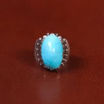 انگشتر فیروزه عجمی مردانه کد 33311