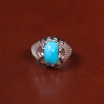 انگشتر فیروزه عجمی مردانه کد 33342