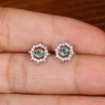 گوشواره طرح زمرد زنانه کد 33446