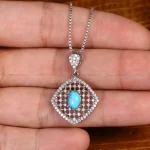 گردنبند فیروزه زنانه کد 33454