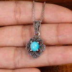 گردنبند فیروزه زنانه کد 33472