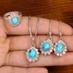 نیم ست فیروزه زنانه کد 33478