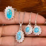 نیم ست فیروزه زنانه کد 33479