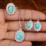 نیم ست فیروزه زنانه کد 33480