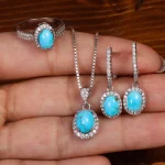 نیم ست فیروزه زنانه کد 33486