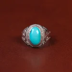 انگشتر فیروزه عجمی مردانه کد 33630