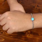 دستبند فیروزه مردانه کد 33653