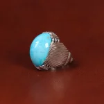 انگشتر فیروزه عجمی مردانه کد 33284