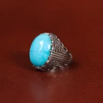 انگشتر فیروزه عجمی مردانه کد 33292