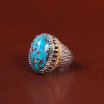 انگشتر فیروزه شجری مردانه کد 33396