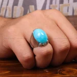 انگشتر فیروزه عجمی مردانه کد 33284