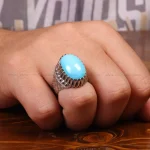 انگشتر فیروزه عجمی مردانه کد 33286