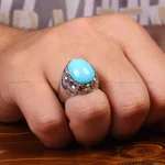 انگشتر فیروزه عجمی مردانه کد 33288