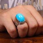 انگشتر فیروزه عجمی مردانه کد 33293