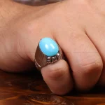 انگشتر فیروزه عجمی مردانه کد 33299