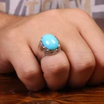انگشتر فیروزه عجمی مردانه کد 33302