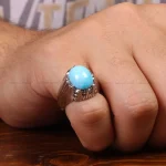 انگشتر فیروزه عجمی مردانه کد 33304