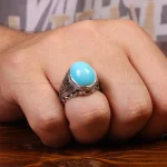 انگشتر فیروزه عجمی مردانه کد 33305