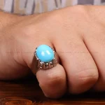 انگشتر فیروزه عجمی مردانه کد 33306