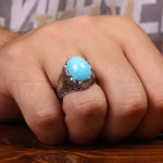 انگشتر فیروزه عجمی مردانه کد 33308