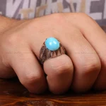 انگشتر فیروزه عجمی مردانه کد 33309