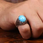 انگشتر فیروزه عجمی مردانه کد 33314