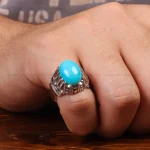 انگشتر فیروزه عجمی مردانه کد 33317