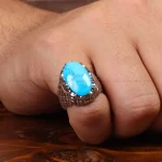 انگشتر فیروزه شجری مردانه کد 33323
