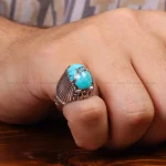 انگشتر فیروزه شجری مردانه کد 33329