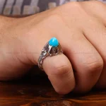 انگشتر فیروزه عجمی مردانه کد 33332