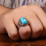 انگشتر فیروزه شجری مردانه کد 33335