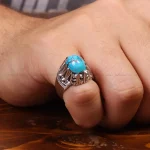 انگشتر فیروزه شجری مردانه کد 33337
