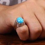 انگشتر فیروزه شجری مردانه کد 33338