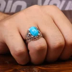 انگشتر فیروزه شجری مردانه کد 33340