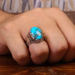 انگشتر فیروزه شجری مردانه کد 33345