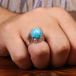 انگشتر فیروزه شجری مردانه کد 33346