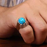 انگشتر فیروزه شجری مردانه کد 33349