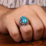 انگشتر فیروزه شجری مردانه کد 33358