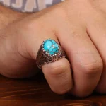 انگشتر فیروزه شجری مردانه کد 33361