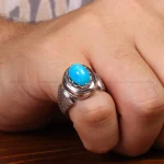 انگشتر فیروزه شجری مردانه کد 33362