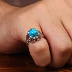 انگشتر فیروزه شجری مردانه کد 33364