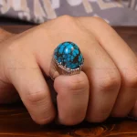 انگشتر فیروزه شجری مردانه کد 33371