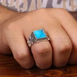 انگشتر فیروزه شجری مردانه کد 33375