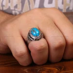 انگشتر فیروزه شجری مردانه کد 33379