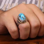 انگشتر فیروزه شجری مردانه کد 33409